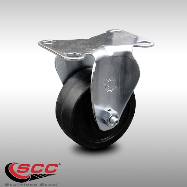 Service Caster 3 Inch SS Soft Rubber Wheel Rigid Top Plate Caster SCC-SS20R314-SRS - main